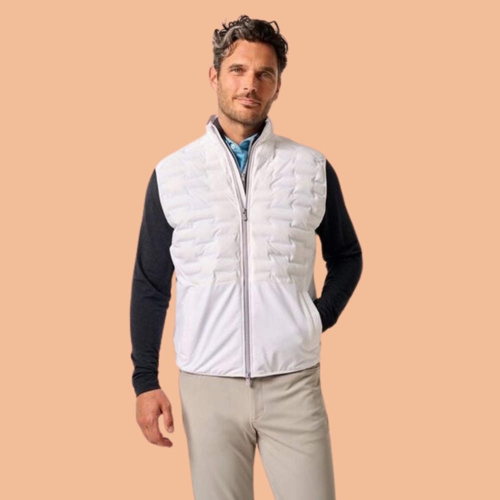 Johnnie-O Ziglar Vest Medium White NWT NEW IN BAG $258 Discontinued